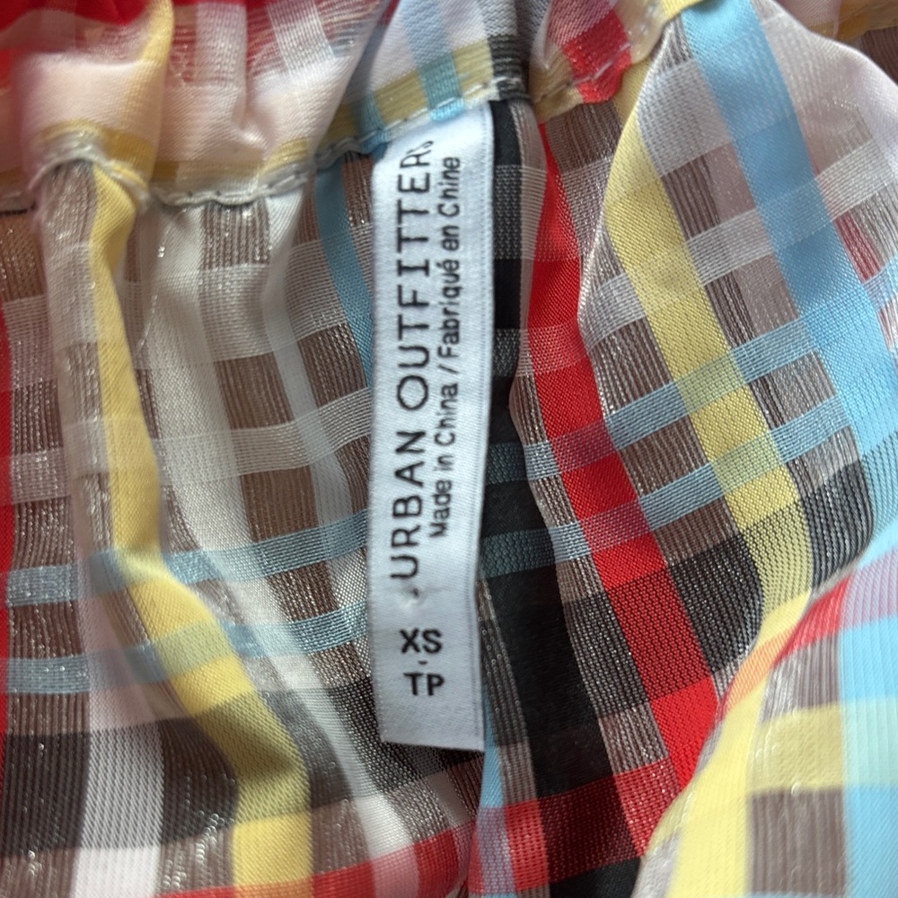 Urban Outfitters Colorful Plaid A-Line Skirt - Picture 2 of 4
